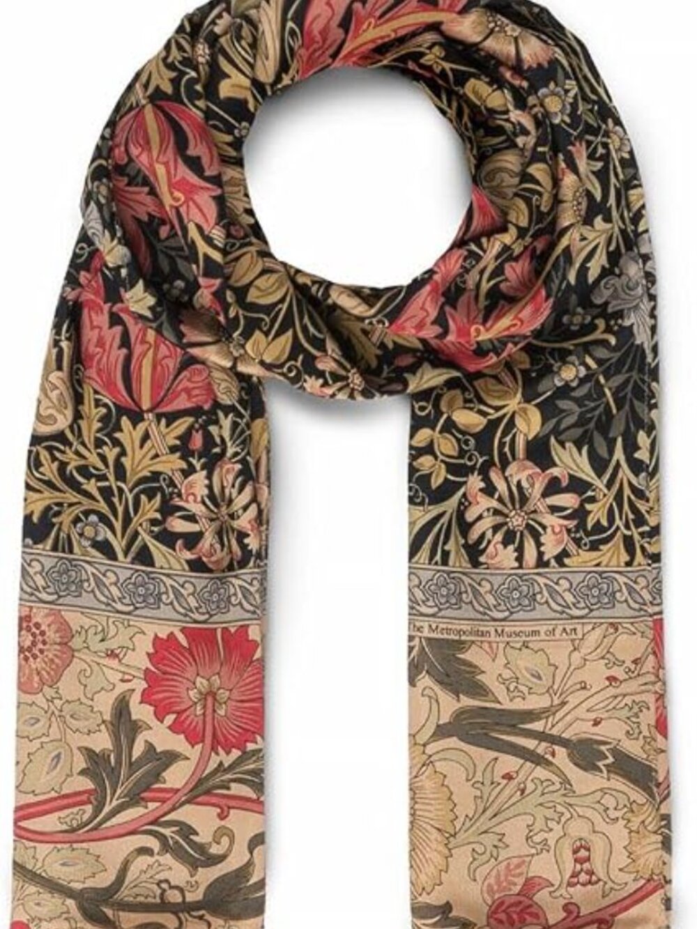NWOT The Met Silk Scarf William Morris Compton Oblong Metropolitan Museum of Art